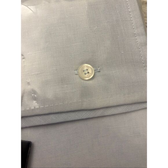 NEW Ralph Lauren Home RL Linen Solid Sheeting, true sky blue queen flat sheet, $ - Picture 3 of 6